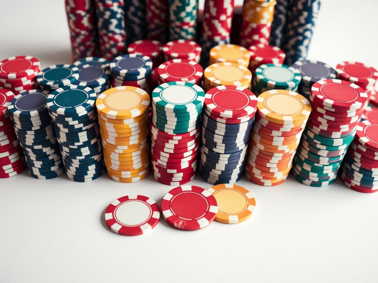 Stacks of casino chips on a table